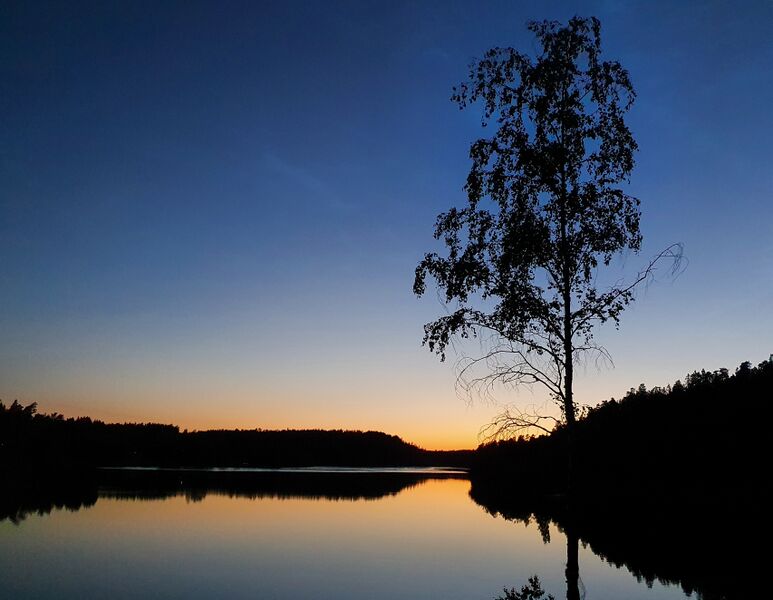 File:Midnight sun over a lake.jpg